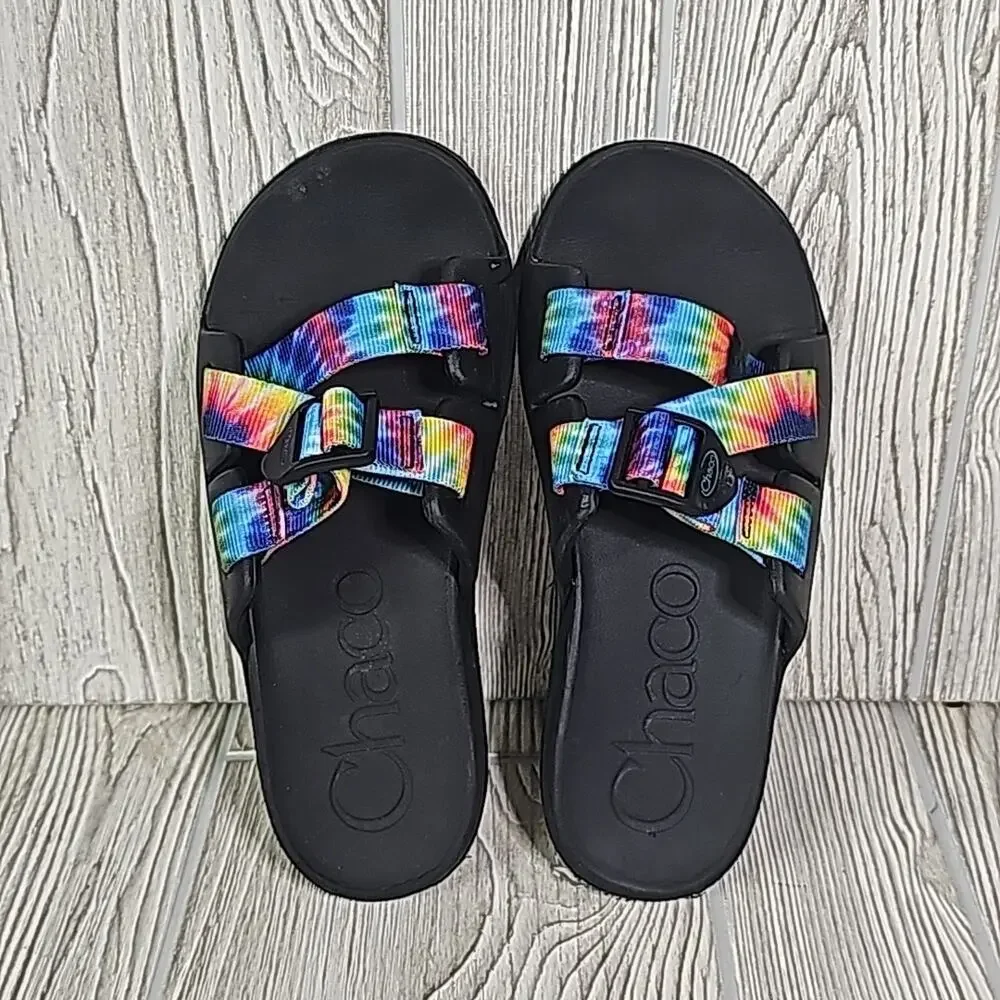 Chaco Chillos Tie Dye Slide Sandals Kids Size 3